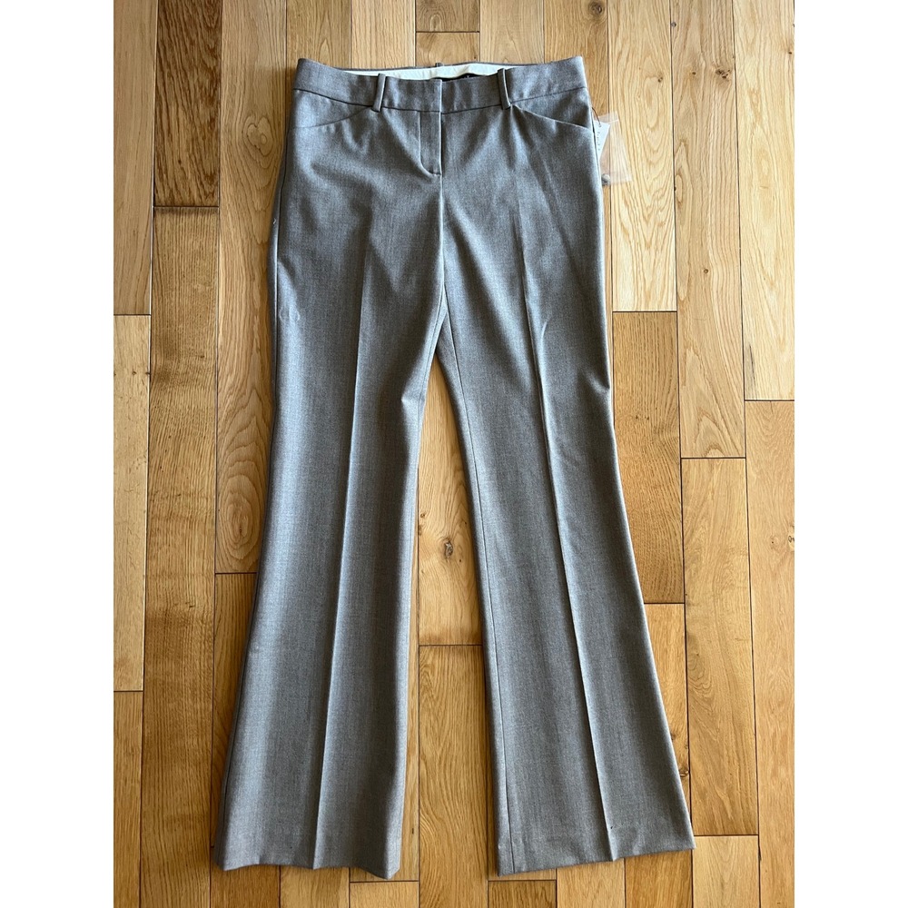 NEW Theory Max C Trouser Pants Taupe Melange Bootcut Low Rise‎ Wool Blend Sz 6